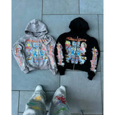 Hearujoy Dark letter devil print hoodie American retro goth fashion loose rock Harajuku versatile couple trend sports y2k top hot sale